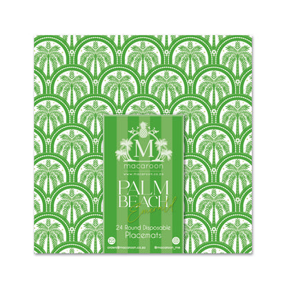 Disposable Round Placemats - Palm Beach - Emerald