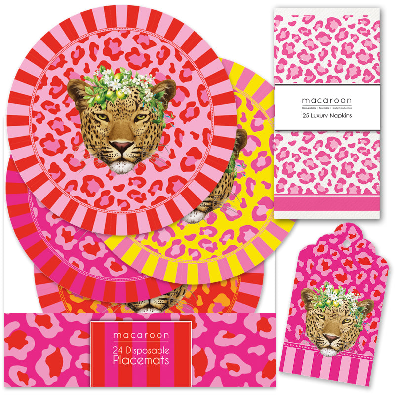 TABLE SETTING PACK - LEOPARD - RUBY