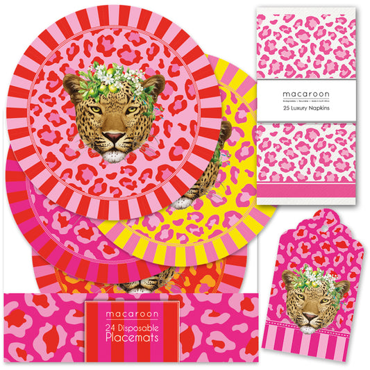 TABLE SETTING PACK - LEOPARD - RUBY