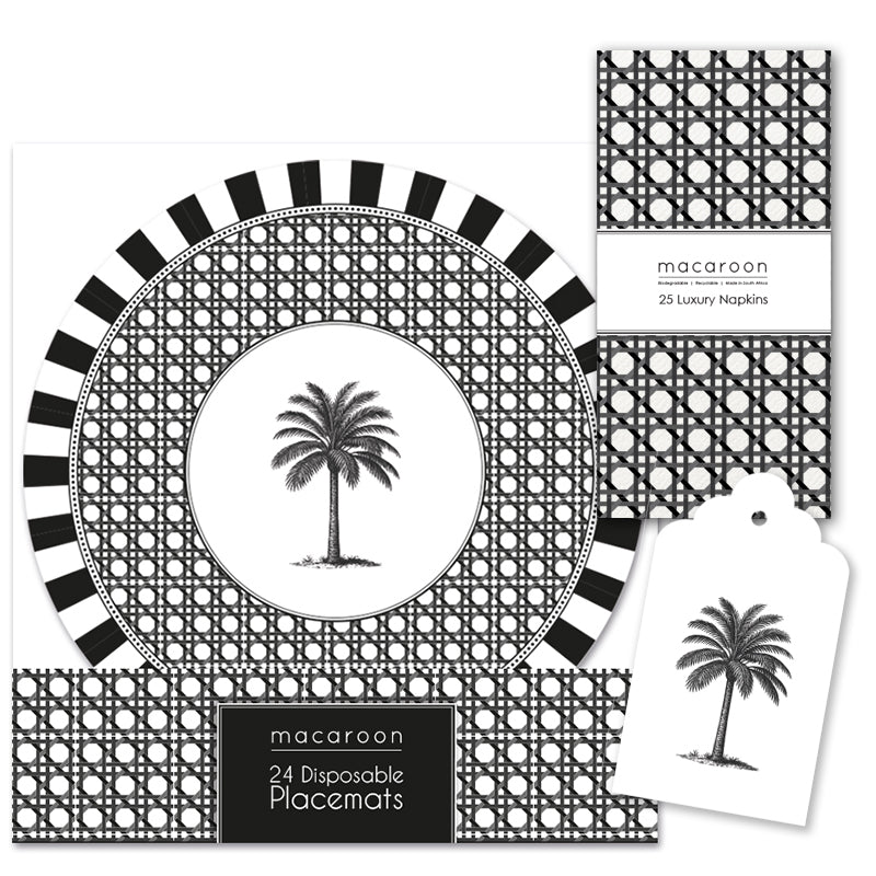 TABLE SETTING PACK  - PALM ROYALE - BLACK