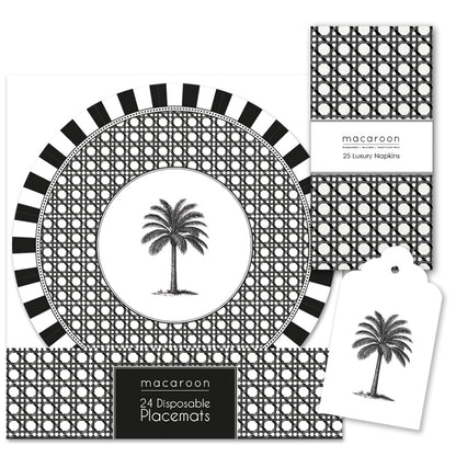 TABLE SETTING PACK  - PALM ROYALE - BLACK