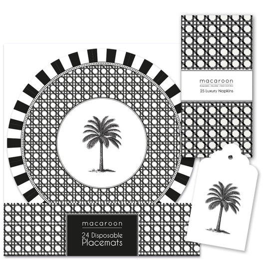 TABLE SETTING PACK  - PALM ROYALE - BLACK