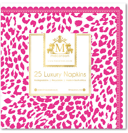 Disposable Luxury Napkins - Leopard - Ruby