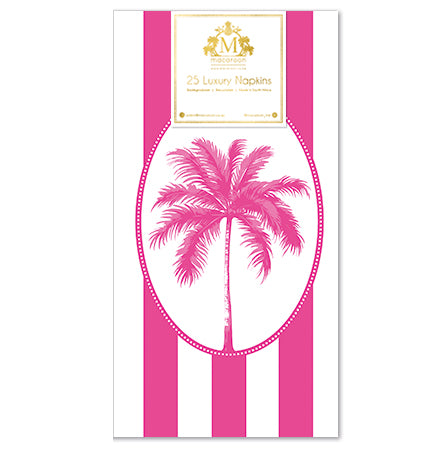Disposable Slim Luxury Napkins - Palm - Pink