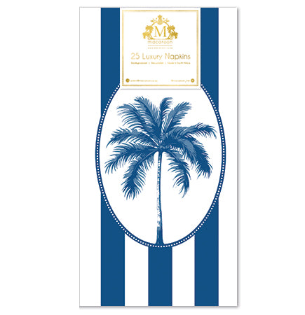 Disposable Slim Luxury Napkins - Palm - Blue