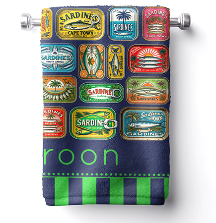 Luxury Beach Towel - Sun Soaked Sardines