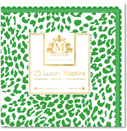 Disposable Luxury Napkins - Leopard - Emerald