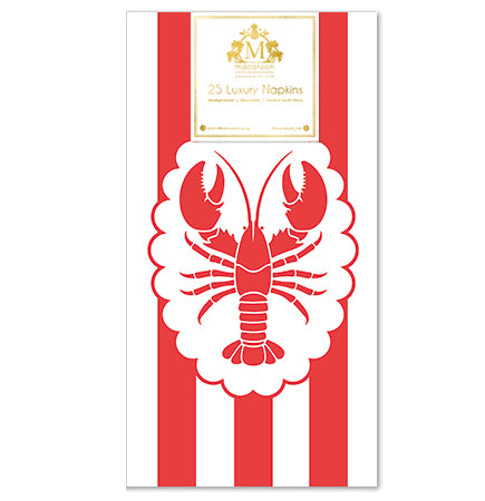Disposable Slim Luxury Napkins - Lobster - Red