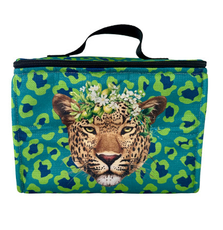Recycled Lunch Small Cooler Bag - Tanzanite Leopard