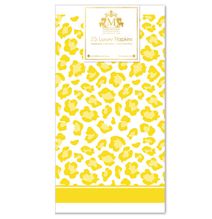 Disposable Slim Luxury Napkins - Leopard - Yellow