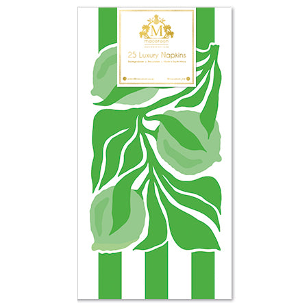 Disposable Slim Luxury Napkins - Citrus - Green