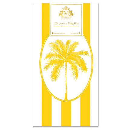 Disposable Slim Luxury Napkins - Palm - Yellow