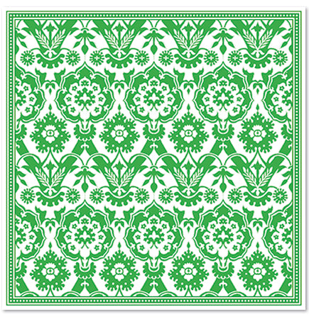 Disposable Luxury Napkins - Tropical Tile - Emerald