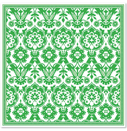 Disposable Luxury Napkins - Tropical Tile - Emerald