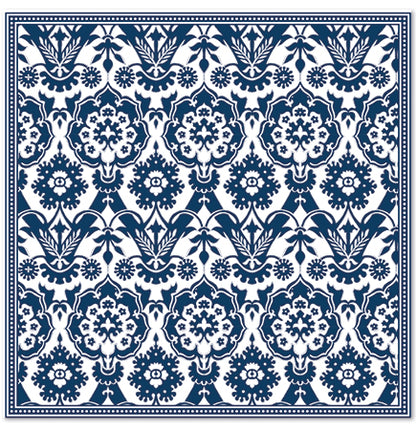 Disposable Luxury Napkins - Tropical Tile - Sapphire