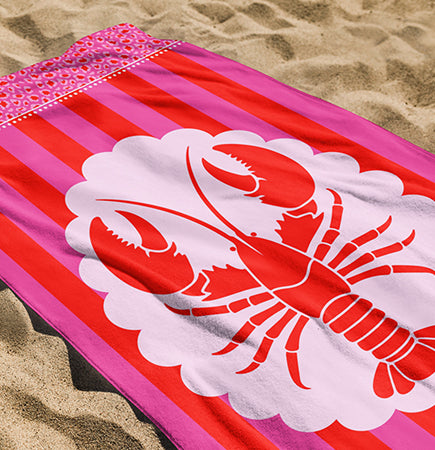 Luxury Beach Towel - Sun Soaked Lobster