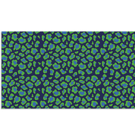 Designer Tech Strip / Desk Mat - Lumo Leopard Sapphire
