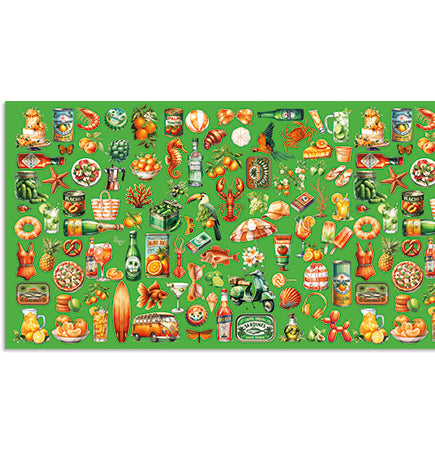 Designer Tech Strip / Desk Mat - Aperol Shuffle