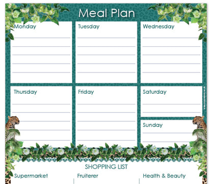 A4 Menu & Shopping Planner - Cape To Congo -  Tanzanite
