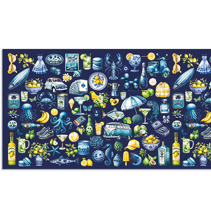 Designer Tech Strip / Desk Mat - Summer Shuffle