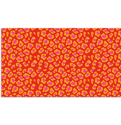 Designer Tech Strip / Desk Mat - Lumo Leopard Hot Orange