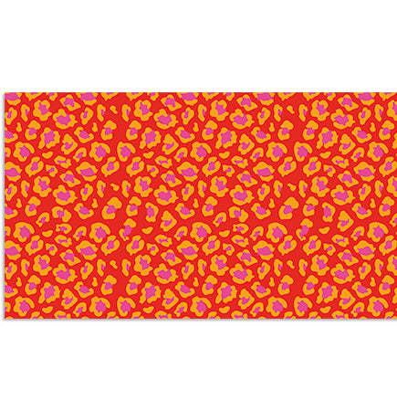 Designer Tech Strip / Desk Mat - Lumo Leopard Hot Orange