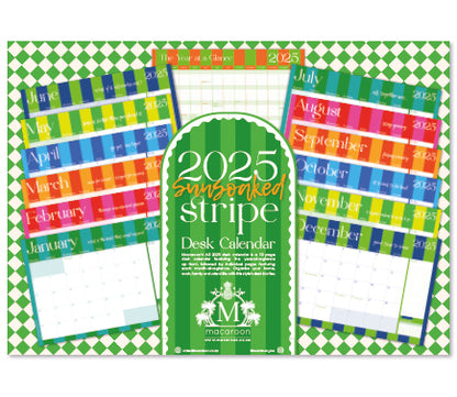 2025 Desk Calendar - Sun Soaked Stripe