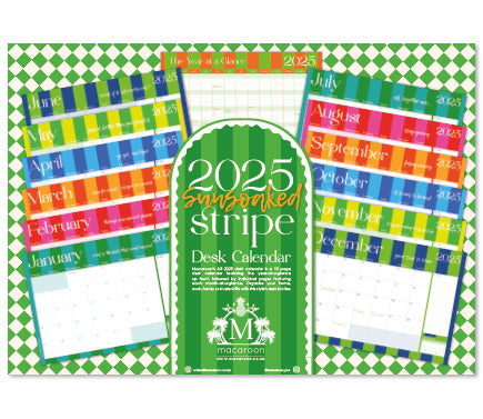 2025 Desk Calendar - Sun Soaked Stripe