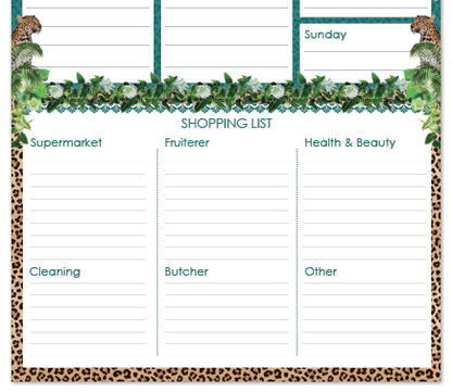 A4 Menu & Shopping Planner - Cape To Congo -  Tanzanite