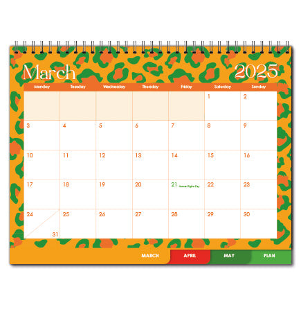 2025 Tabbed A5 Tent Calendar