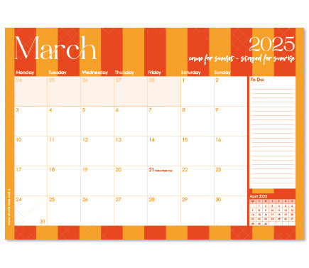 2025 Desk Calendar - Sun Soaked Stripe