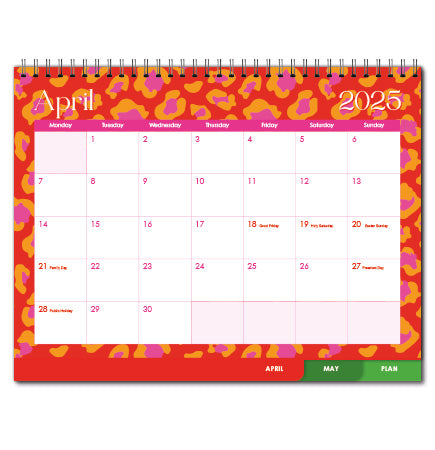 2025 Tabbed A5 Tent Calendar