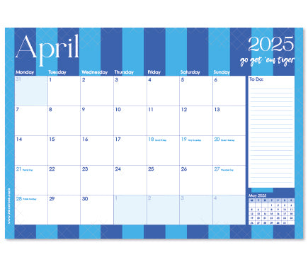 2025 Desk Calendar - Sun Soaked Stripe