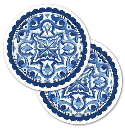 Disposable Coaster Set - Sicilian Citrus Blue