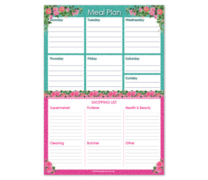 A4 Menu & Shopping Planner - Cape To Congo -  Ruby