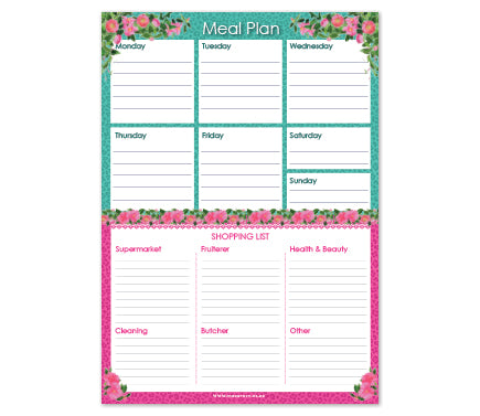 A4 Menu & Shopping Planner - Cape To Congo -  Ruby