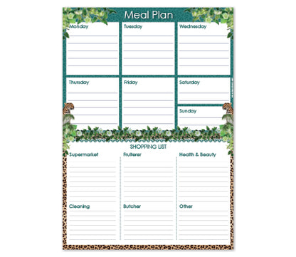 A4 Menu & Shopping Planner - Cape To Congo -  Tanzanite
