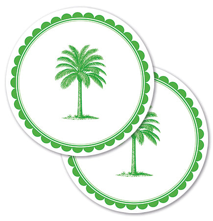 Disposable Coaster Set - Palm Royale Green
