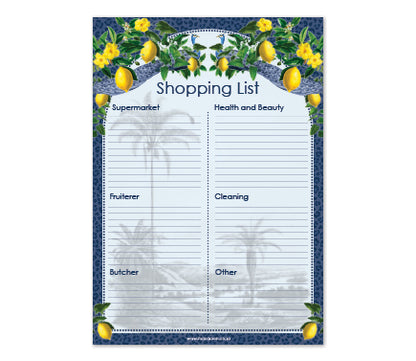 A5 Shopping List - Cape To Congo - Citrine