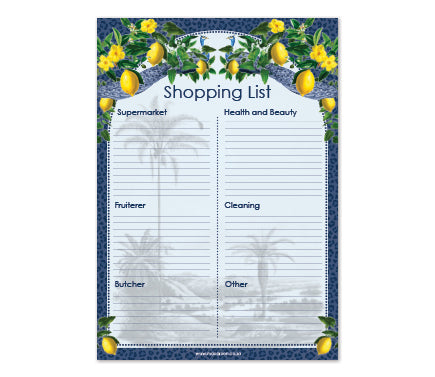 A5 Shopping List - Cape To Congo - Citrine