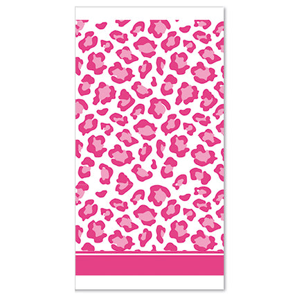 Disposable Slim Luxury Napkins - Leopard - Pink