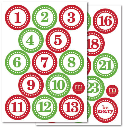 macaroon personalised advent calendar stickers
