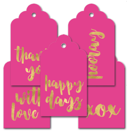 Gold Foil - Pink Greetings