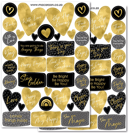 Stay Golden - Foiled Greeting Stickers - Black