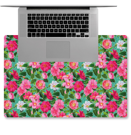 Designer Desk Mat - Camellia - Azure