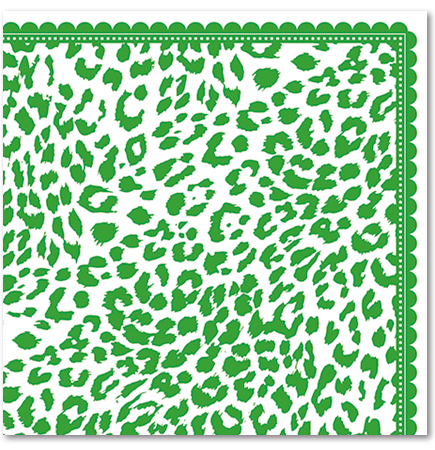 Disposable Luxury Napkins - Leopard - Emerald