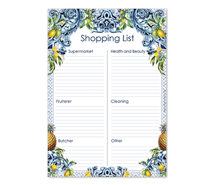 A5 Shopping List - Dolce & Banana