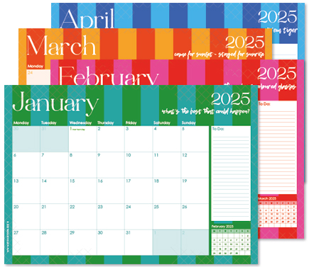 2025 Desk Calendar - Sun Soaked Stripe