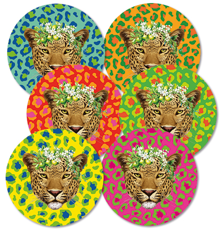 Disposable Coaster Set - Lumo Leopards