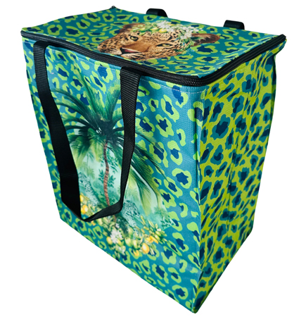 Recycled Cooler Bag - Leopard Tanzanite